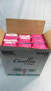 lot 253 image: Carefree Longs To Go Unscented Long Pantiliners Bulk Case 18 Packs x 18 Count