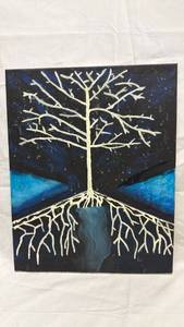 lot 30 image: Tree of Life Night Sky Acrylic Painting on Canvas