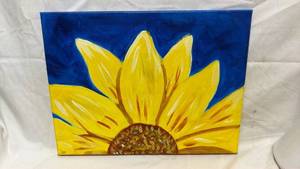lot 34 image: Sunflower Acrylic Painting on Canvas