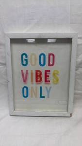 lot 38 image: Ann Kelle Good Vibes Only Framed Wall Art Print