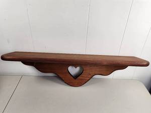 lot 90 image: Wooden Wall Shelf with Heart Cutout