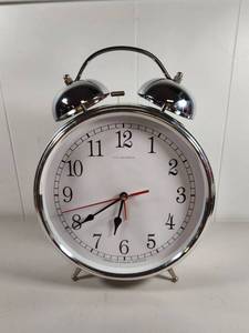 lot 106 image: Sterling & Noble Jumbo Double Bell Alarm Clock Chrome Finish