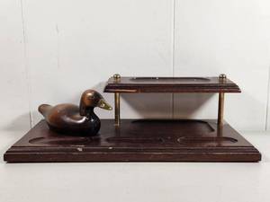 lot 116 image: Wood Duck Desktop Valet Stand with Brass Accents