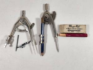 lot 138 image: Drafting Compass Set with Faber-Castell Magic-Rub Eraser