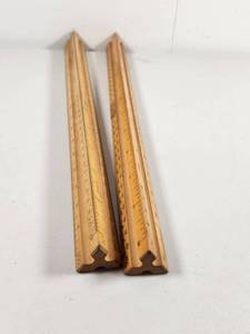 lot 139 image: Post Wooden Triangular Architect Scale Rulers Set of 2