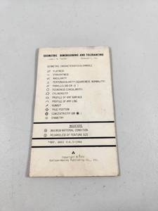 lot 145 image: Geometric Dimensioning and Tolerancing Reference Card by Lowell W. Foster