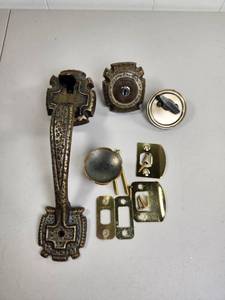 lot 217 image: Weslock Ornate Door Handle Set with Deadbolt in Aged Bronze Finish