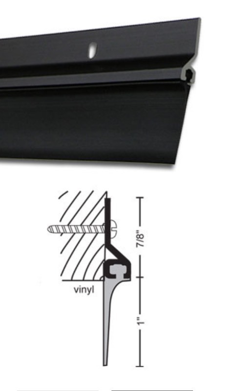 lot 78 image: Bundle of 4 Dark Bronze Anodized Aluminum With Vinyl Door Sweep 48 (97VDKB-48) - NGP