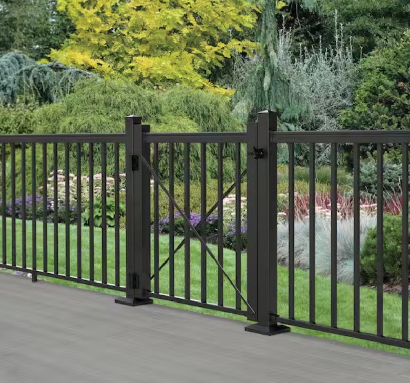 lot 8 image: VersaRail Cambridge 36 in. Matte Black Aluminum Gate Kit - Gate only - Unassembled in Box retails $181