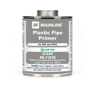 lot 194 image: Bundle of 4 Qts Mainline MAINLINE ML11235 QT CLR PVC CPVC PRIMER LOW-VOC