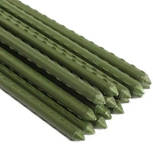 lot 123 image: Check Sizing 5 ft Sturdy Steel Garden Stakes Plastic Coated Plant Stakes for Climbing Plants, 12pack