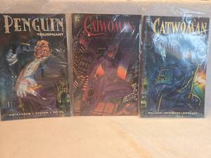 lot 1020 image: DC Comics Batman Universe One-Shot Collection Penguin Triumphant, Catwoman Her Sisters Keeper &amp Catwoman Defiant - 3 ct
