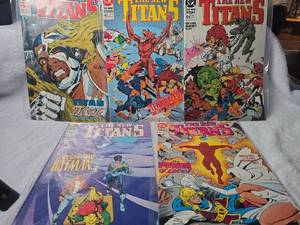 lot 1050 image: DC Comics The New Titans Issues #62-65 & #67 Comic Book Lot