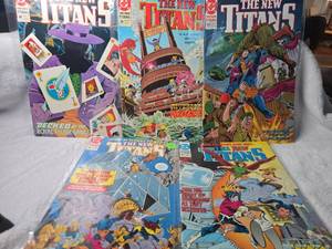 lot 1051 image: DC Comics The New Titans Comic Book Lot of 5 Issues #68-70, #76, #80