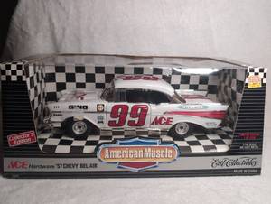 lot 2001 image: Ertl American Muscle ACE Hardware 57 Chevy Bel Air #99 Die Cast 118 Scale Collectors Edition