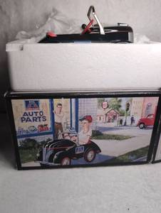 lot 3113 image: Big A Auto Parts 1941 Garton Pedal Car 16 Scale Die-Cast Bank by Crown Premiums