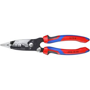 lot 20877 image: KNIPEX Forged Wire Strippers packaged in clam shell- Multi-Component Handle