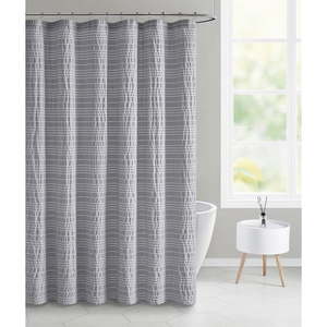 lot 35970 image: Mainstays Minnow Seersucker Stripe Polyester Shower Curtain, 70 x 72, Grey