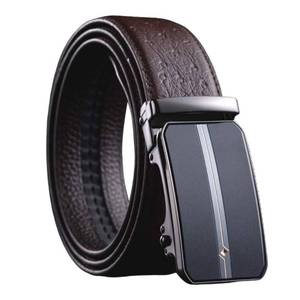 lot 35975 image: NJ.Veee Men��s Full Grain Leather Casual Belt with Automatic Buckle, Packing Box (Brown03, X-Large)