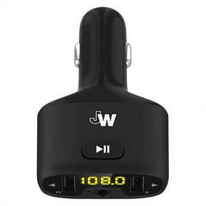 lot 35998 image: Just Wireless FM Transmitter & Dual Port Car Charger - Black