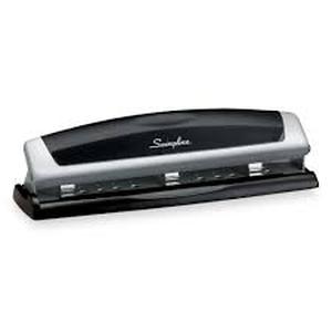 lot 20880 image: Swingline Precision Pro Desktop Punch, 2-3 Holes, Adjustable Centers, 10 Sheets