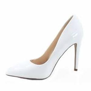 lot 35930 image: Elegant Collection white patent stiletto pumps 8.5