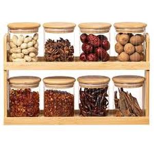 lot 35997 image: Spice Rack with 8 Jars - Natural
