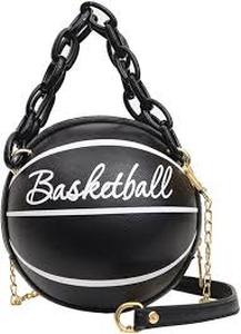 lot 35961 image: Basketball Shaped Purse Cross Body Bag, Womens Crossbody Bag Handle Tote Messenger Shoulder Bags B0D6YRWF85
