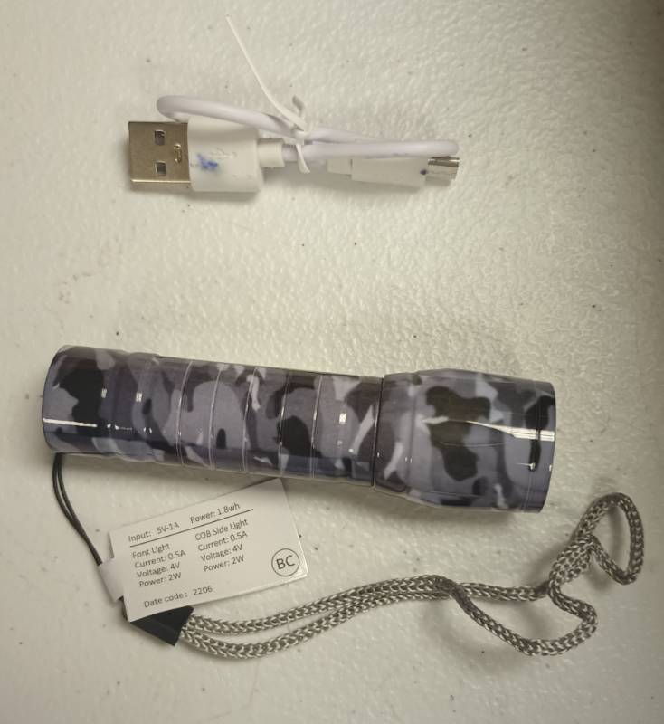 lot 323 image: Micro Stinger Rechargeable LED Flashlight with COB Work Light