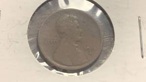 lot 16 image: 1915-D Lincoln Wheat Penny One Cent Coin RC50