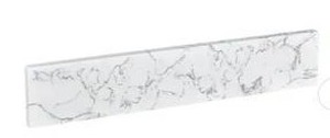lot 15751 image: Alaski 21.25 in. W Cultured Marble Vanity Sidesplash in Arabescato White