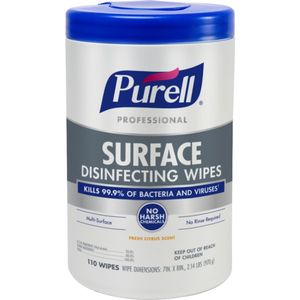 PURELL 9342-06 Professional Surface Disinfecting Wipes 110 Wipes/Canister, 4 Pack