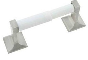 lot 15835 image: Aqua Plumb Satin Nickel Concealed Paper Holder With Roller, 6 Pack