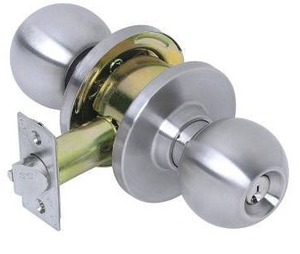 lot 15872 image: Jones Stephens Commercial Cylindrical Entry Ball Knob, G3, Stainless Steel, 24 Pack