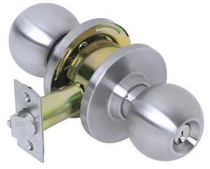 lot 15901 image: Jones Stephens Commercial Cylindrical Entry Ball Knob, G3, Stainless Steel, 24 Pack