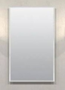 Zenith 16 in. W x 26 in. H Rectangular Recessed or Surface Mount Frameless Beveled Mirror Medicine Cabinet