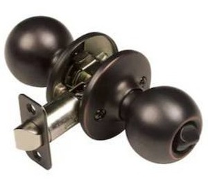 lot 15919 image: Jones Stephens Privacy Ball Knob, Oil Rubbed Bronze, 24 Pack