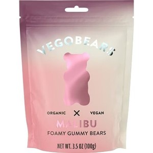 lot 3950 image: Lot of 2, VegoBears Malibu Foamy Gummy Bears - 3.5oz BB JUN 2027