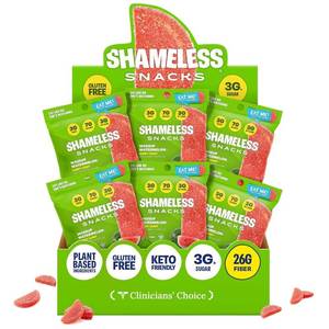 lot 3978 image: Shameless Snacks Wassup Watermelon - Watermelon Candy, Gummy Candy & Fruit Snacks, Keto Snacks Low Sugar Candy in Bulk, 3g Sugar Gluten Free Vegan for Kids & Adults. BB JAN 2027