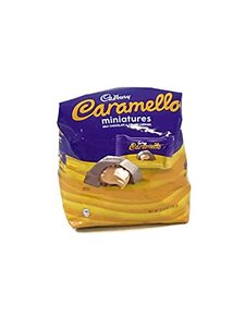 lot 3991 image: Cadbury CARAMELLO Miniatures Milk Chocolate and Caramel Candy Bars, 27.6 Oz Bag BB MAY 2023