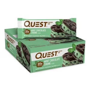 lot 4078 image: Quest Protein Bar, Mint Chocolate Chunk, 20 g Protein, 12 Count. BB JAN 2027