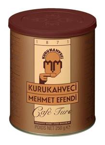 lot 4151 image: KURUKAHVECI MEHMET EFENDI Turkish Coffee, 100% Arabica, Finely Roasted Ground Coffee for Cezve, Rich Aroma, Medium, Authentic Turkish Coffee Tradition Since 1871, 8.8 OZ  250 Gr. BB AUG 2024