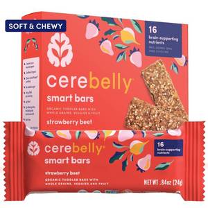 lot 4169 image: Lot of 2, Cerebelly Organic Toddler Snack Bars, Strawberry Beet Smart Bars, 16 Brain-Supporting Nutrients, No Added Sugar, Gluten Free, Nut Free, Kids Snacks, 5 Pack. BB MAR 2026