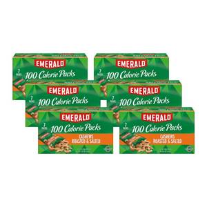 lot 4189 image: Emerald Nuts, Cashews Roasted & Salted, 100 Calorie Packs, 7 Ct, 4.34 Oz (Pack of 6) BB OCT 2025