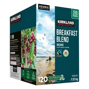 lot 4190 image: Kirkland Signature Organic Breakfast Blend Fair Trade Coffee K-Cup Pods. BB SEPT 2025