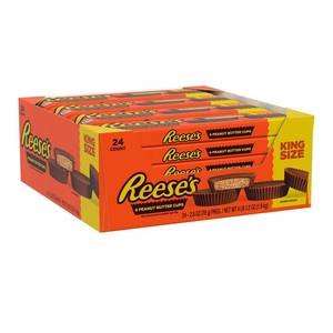lot 4196 image: REESES Milk Chocolate Peanut Butter Cups, King Size, 2.8 oz., 24 pk. BB DEC 2025