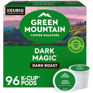 lot 4220 image: Green Mountain Coffee Roasters Dark Magic Decaf Keurig Single-Serve K-Cup pods, Dark Roast Coffee, 96 Count (4 Packs of 24). BB DEC 2022