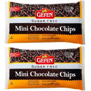 lot 4244 image: Gefen Mini Chocolate Chips, Sugar Free, 10oz (2 Pack) Dairy Free, Nut Free, Lactose Free. BB MAY 2026