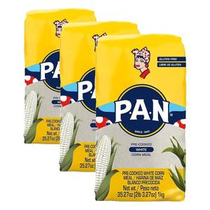 lot 4273 image: P.A.N. White Corn Meal   Pre-cooked Gluten Free and Kosher Flour for Arepas (2 lb 3.27 Oz) (Pack of 4) BB APR 2025
