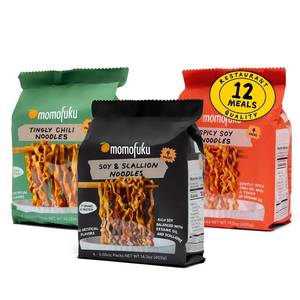 lot 4297 image: Momofuku Ramen Noodle Variety Pack by David Chang, 12 Meals Air-Dried Instant Noodles with Sauce. BB APR 2026